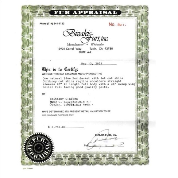 Vintage Blue Fox Fur Coat Jacket Sz Large ~XL - Picture 9 of 9